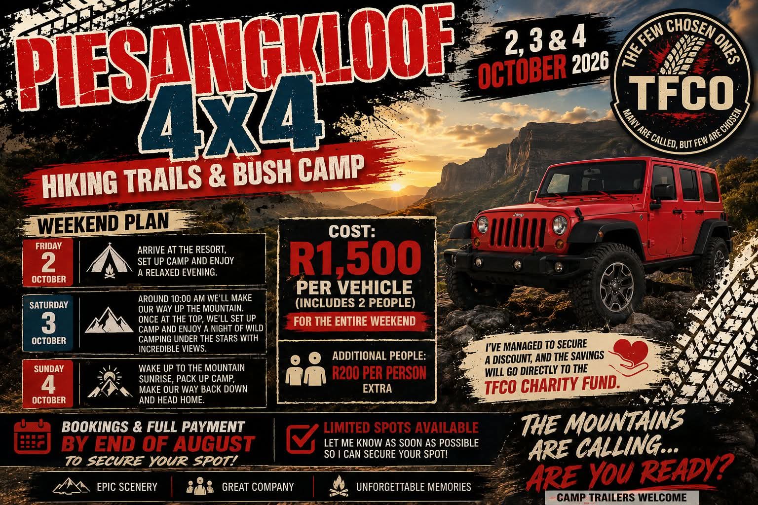 Piesangkloof 4x4 - Bush Camp weekend